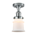 Canton Semi-Flush Mount shown in the Polished Chrome finish with a Matte White shade