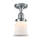 Canton Semi-Flush Mount shown in the Polished Chrome finish with a Matte White shade