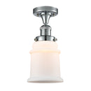 Canton Semi-Flush Mount shown in the Polished Chrome finish with a Matte White shade