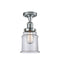 Canton Semi-Flush Mount shown in the Polished Chrome finish with a Clear shade