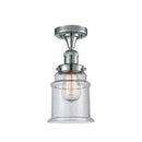 Canton Semi-Flush Mount shown in the Polished Chrome finish with a Seedy shade