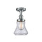 Bellmont Semi-Flush Mount shown in the Polished Chrome finish with a Clear shade