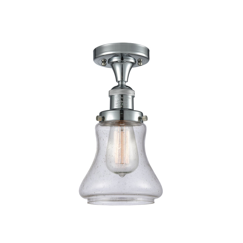 Bellmont Semi-Flush Mount shown in the Polished Chrome finish with a Seedy shade