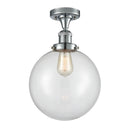 Beacon Semi-Flush Mount shown in the Polished Chrome finish with a Clear shade