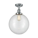 Beacon Semi-Flush Mount shown in the Polished Chrome finish with a Clear shade