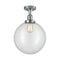 Beacon Semi-Flush Mount shown in the Polished Chrome finish with a Clear shade