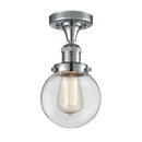 Beacon Semi-Flush Mount shown in the Polished Chrome finish with a Clear shade