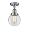 Beacon Semi-Flush Mount shown in the Polished Chrome finish with a Clear shade