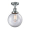 Beacon Semi-Flush Mount shown in the Polished Chrome finish with a Clear shade