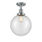 Beacon Semi-Flush Mount shown in the Polished Chrome finish with a Seedy shade