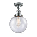 Beacon Semi-Flush Mount shown in the Polished Chrome finish with a Seedy shade