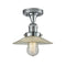 Halophane Semi-Flush Mount shown in the Polished Chrome finish with a Clear Halophane shade