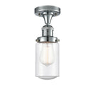 Dover Semi-Flush Mount shown in the Polished Chrome finish with a Seedy shade