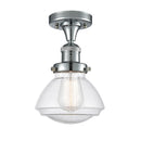 Olean Semi-Flush Mount shown in the Polished Chrome finish with a Seedy shade