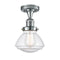 Olean Semi-Flush Mount shown in the Polished Chrome finish with a Seedy shade