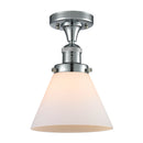 Cone Semi-Flush Mount shown in the Polished Chrome finish with a Matte White shade