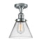 Cone Semi-Flush Mount shown in the Polished Chrome finish with a Clear shade