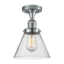 Cone Semi-Flush Mount shown in the Polished Chrome finish with a Seedy shade