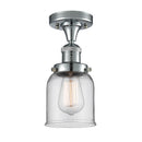 Bell Semi-Flush Mount shown in the Polished Chrome finish with a Clear shade