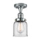 Bell Semi-Flush Mount shown in the Polished Chrome finish with a Clear shade