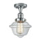 Oxford Semi-Flush Mount shown in the Polished Chrome finish with a Clear shade