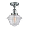 Oxford Semi-Flush Mount shown in the Polished Chrome finish with a Seedy shade