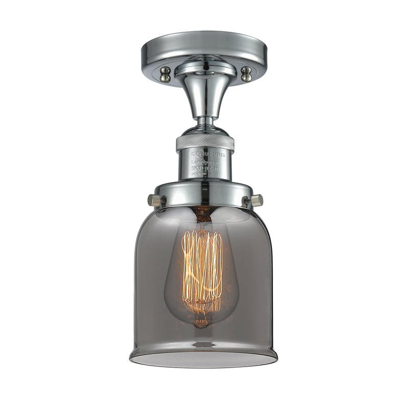 Bell Semi-Flush Mount shown in the Polished Chrome finish with a Plated Smoke shade