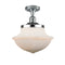 Oxford Semi-Flush Mount shown in the Polished Chrome finish with a Matte White shade