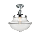 Oxford Semi-Flush Mount shown in the Polished Chrome finish with a Clear shade