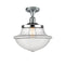 Oxford Semi-Flush Mount shown in the Polished Chrome finish with a Clear shade