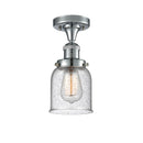 Bell Semi-Flush Mount shown in the Polished Chrome finish with a Seedy shade