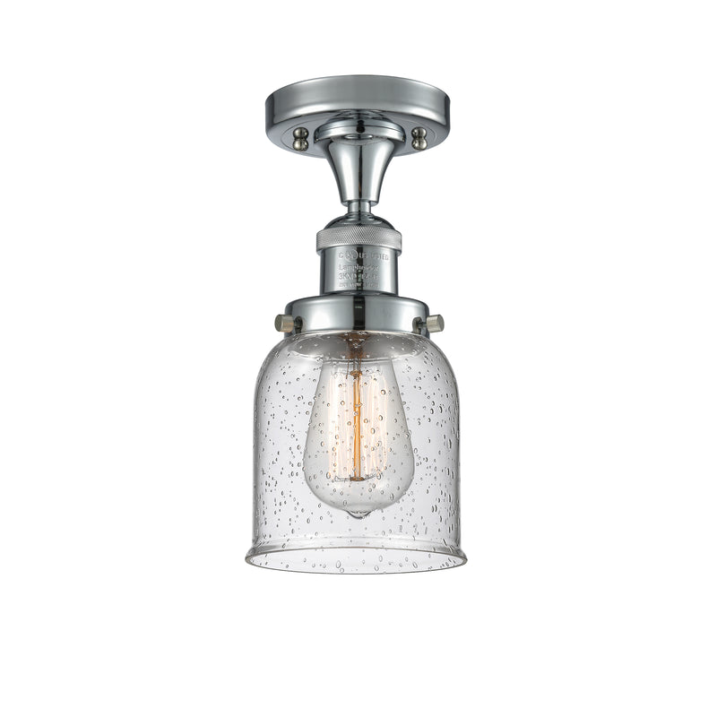 Bell Semi-Flush Mount shown in the Polished Chrome finish with a Seedy shade