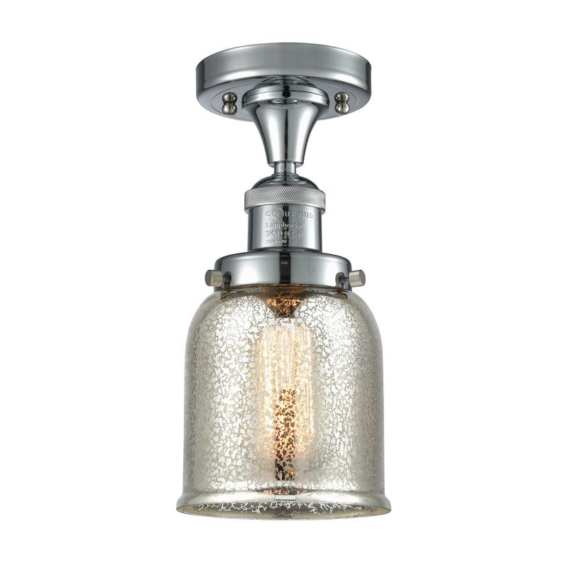 Bell Semi-Flush Mount shown in the Polished Chrome finish with a Silver Plated Mercury shade