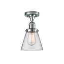 Cone Semi-Flush Mount shown in the Polished Chrome finish with a Clear shade