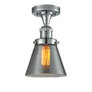 Cone Semi-Flush Mount shown in the Polished Chrome finish with a Plated Smoke shade