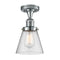 Cone Semi-Flush Mount shown in the Polished Chrome finish with a Seedy shade