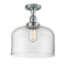 Bell Semi-Flush Mount shown in the Polished Chrome finish with a Clear shade