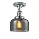 Bell Semi-Flush Mount shown in the Polished Chrome finish with a Plated Smoke shade