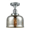 Bell Semi-Flush Mount shown in the Polished Chrome finish with a Silver Plated Mercury shade