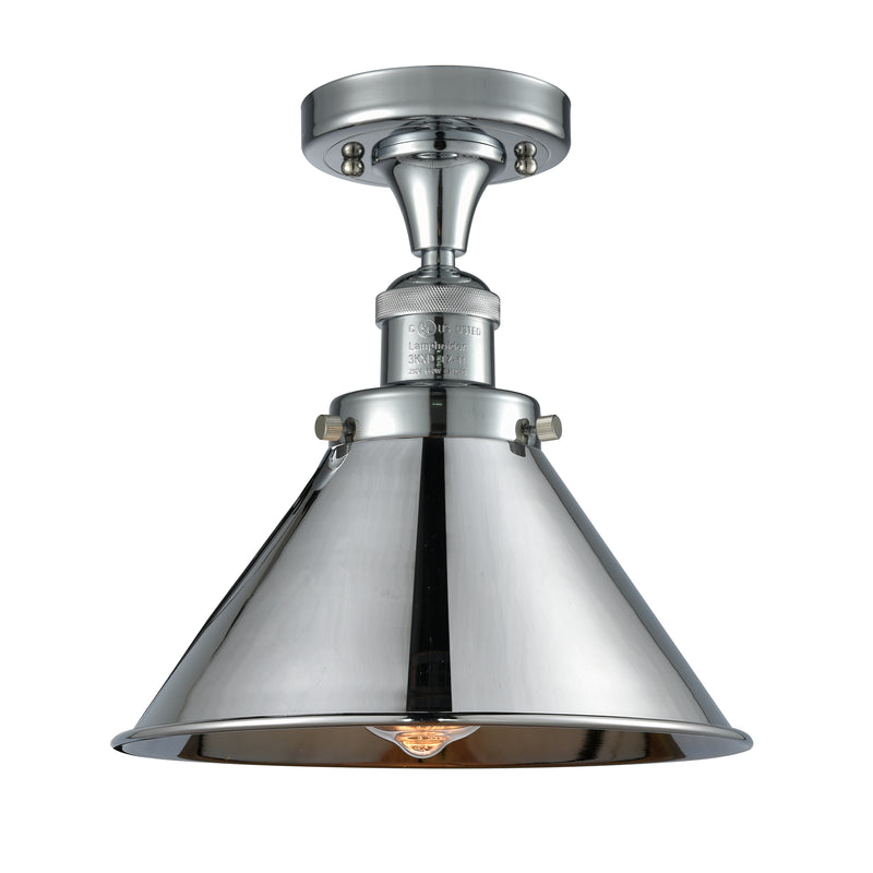 Briarcliff Semi-Flush Mount shown in the Polished Chrome finish with a Polished Chrome shade