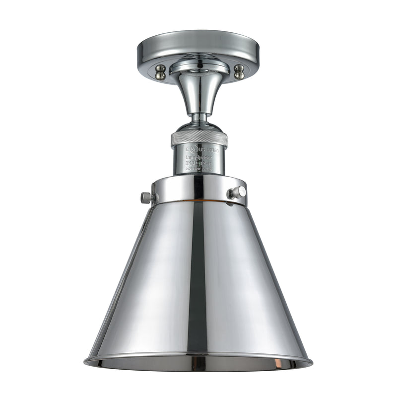 Appalachian Semi-Flush Mount shown in the Polished Chrome finish with a Polished Chrome shade