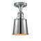 Addison Semi-Flush Mount shown in the Polished Chrome finish with a Polished Chrome shade