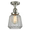 Chatham Semi-Flush Mount shown in the Polished Nickel finish with a Clear shade