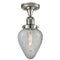 Geneseo Semi-Flush Mount shown in the Polished Nickel finish with a Clear Crackled shade