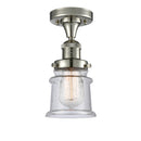 Canton Semi-Flush Mount shown in the Polished Nickel finish with a Seedy shade