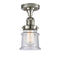 Canton Semi-Flush Mount shown in the Polished Nickel finish with a Seedy shade