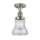 Bellmont Semi-Flush Mount shown in the Polished Nickel finish with a Clear shade