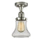 Bellmont Semi-Flush Mount shown in the Polished Nickel finish with a Seedy shade