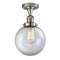 Beacon Semi-Flush Mount shown in the Polished Nickel finish with a Clear shade
