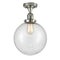 Beacon Semi-Flush Mount shown in the Polished Nickel finish with a Seedy shade